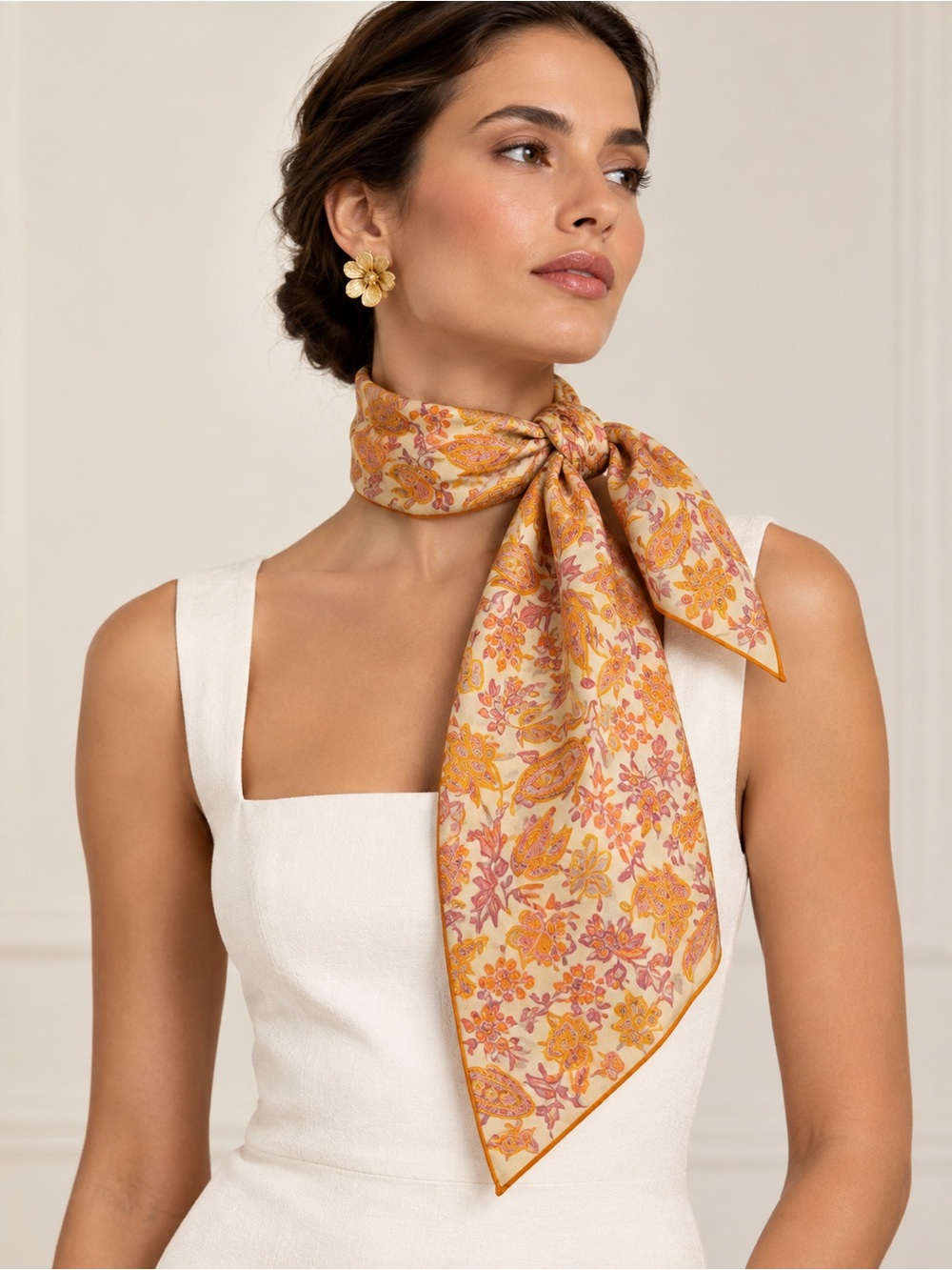 VINTAGE DE MURA Women’s Floral Silk Scarf